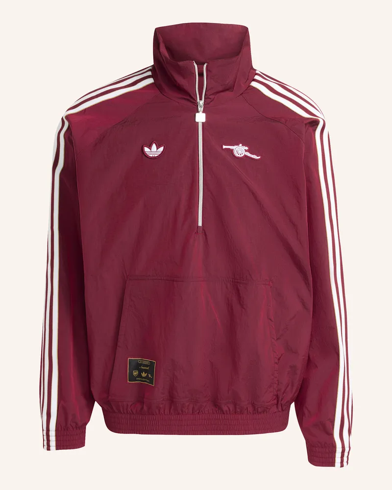 adidas ARSENAL TERRACE ICONS JACKE MIT REISSVERSCHLUSS BIS ZUR BRUST Rot