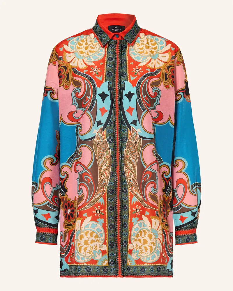 Etro Hemdbluse Mit Seide rot Blau