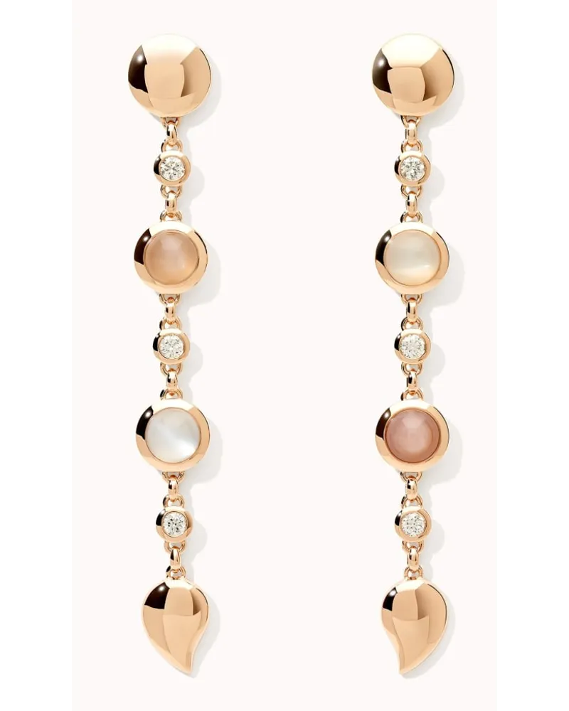 TAMARA COMOLLI Ohrringe LANGE BOUTON OHRRINGE Camel 18K Roségold Rosegold