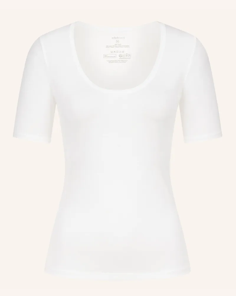 Ehrlich Textil Light Touch Tiefausgeschnittenes T-Shirt Mit Lyocell - Seidig Weich weiss Beige