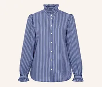 Rüschenbluse blau