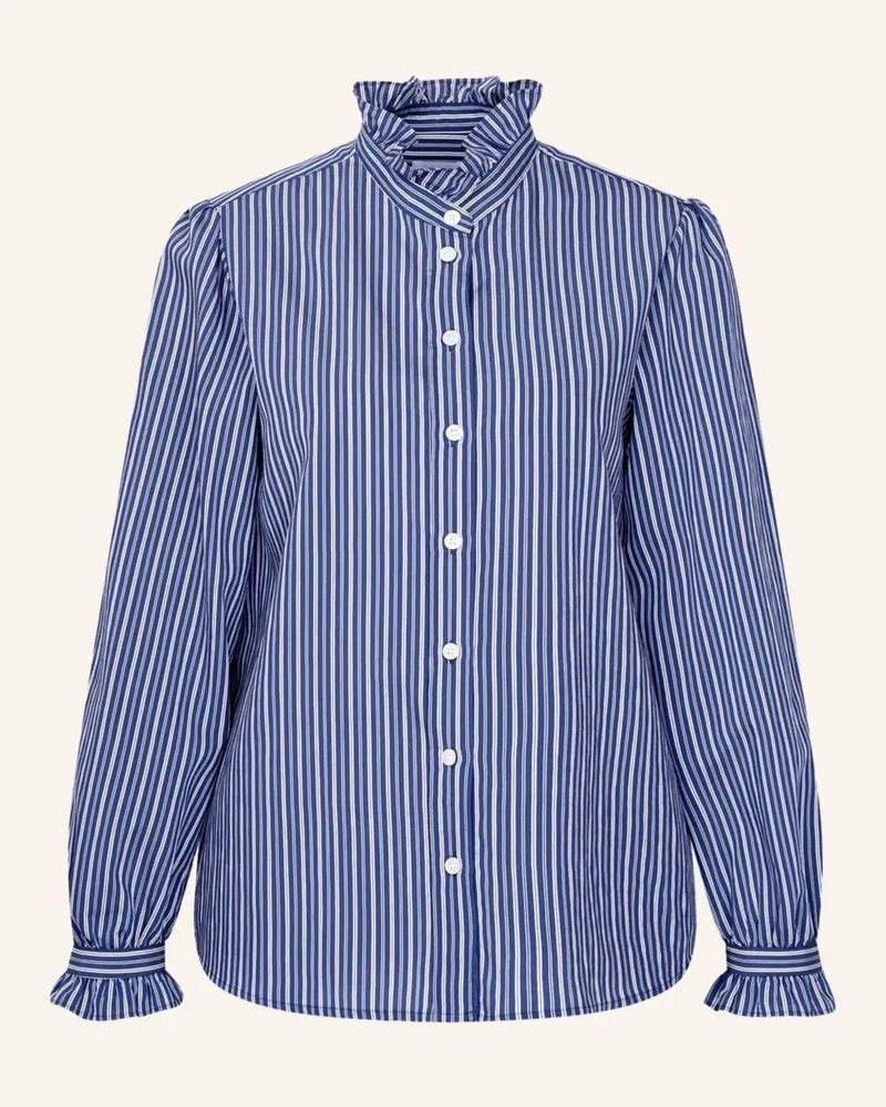 Seidensticker Rüschenbluse blau Dunkelblau