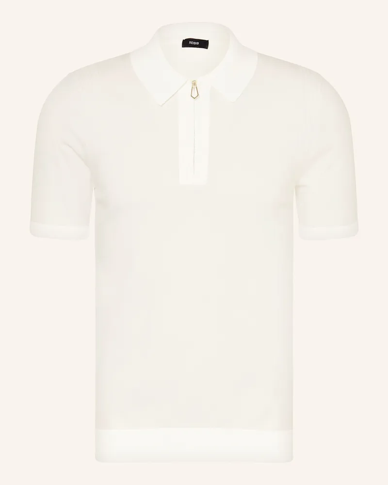 Reiss Strick-Poloshirt BERKLEY Weiss