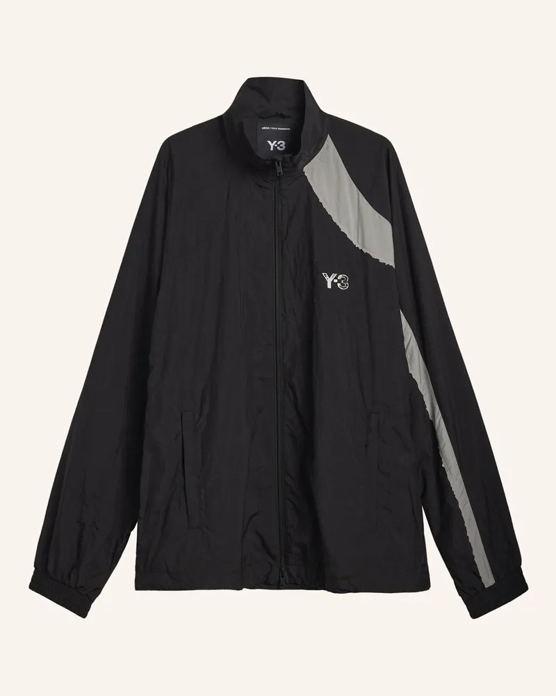 Y-3 Y-3 Raw Edge 3-Streifen Nylon Shell Jacke schwarz Schwarz