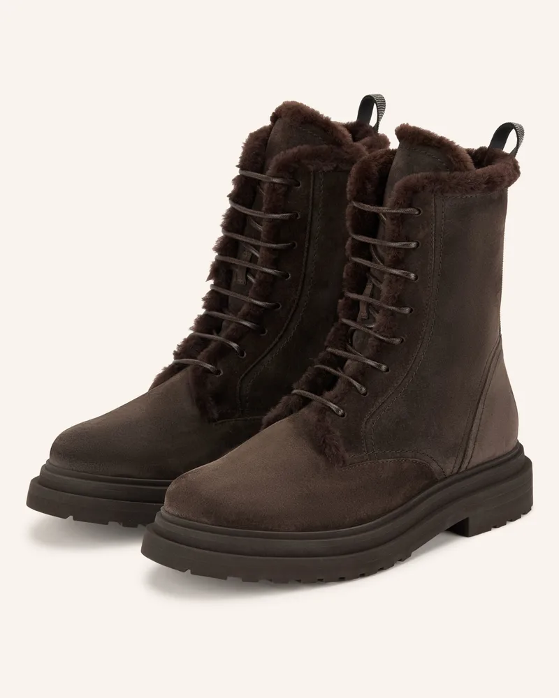 Brunello Cucinelli Schnürboots braun Dunkelbraun