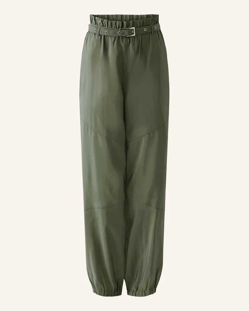 Oui  Paperbag-Hose gruen Oliv