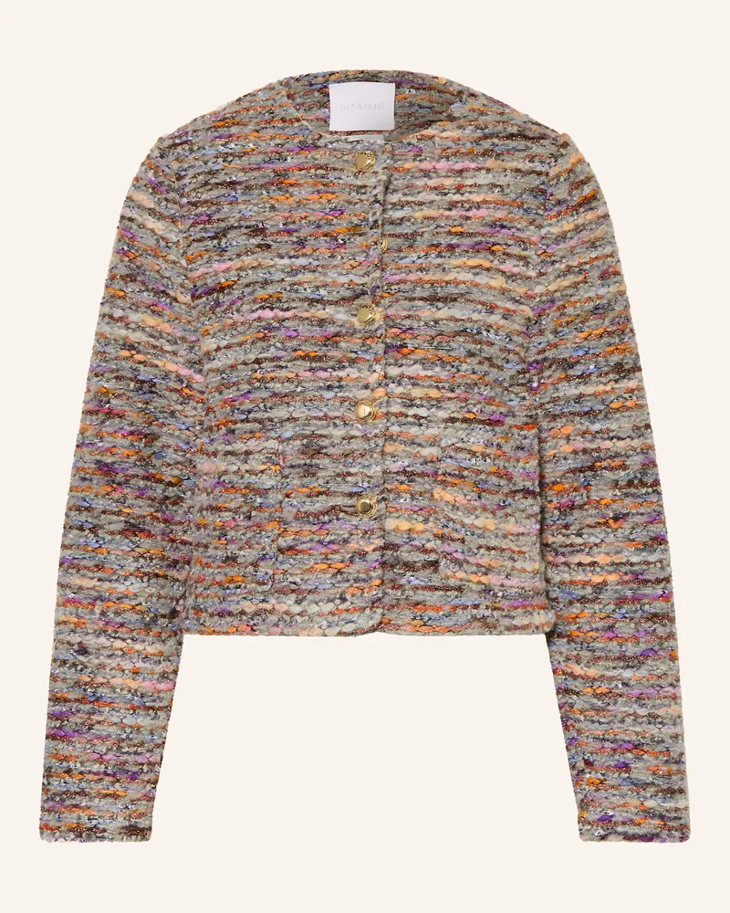 Rich&Royal Kastenjacke Aus Bouclé Mit Glitzergarn grau Grau