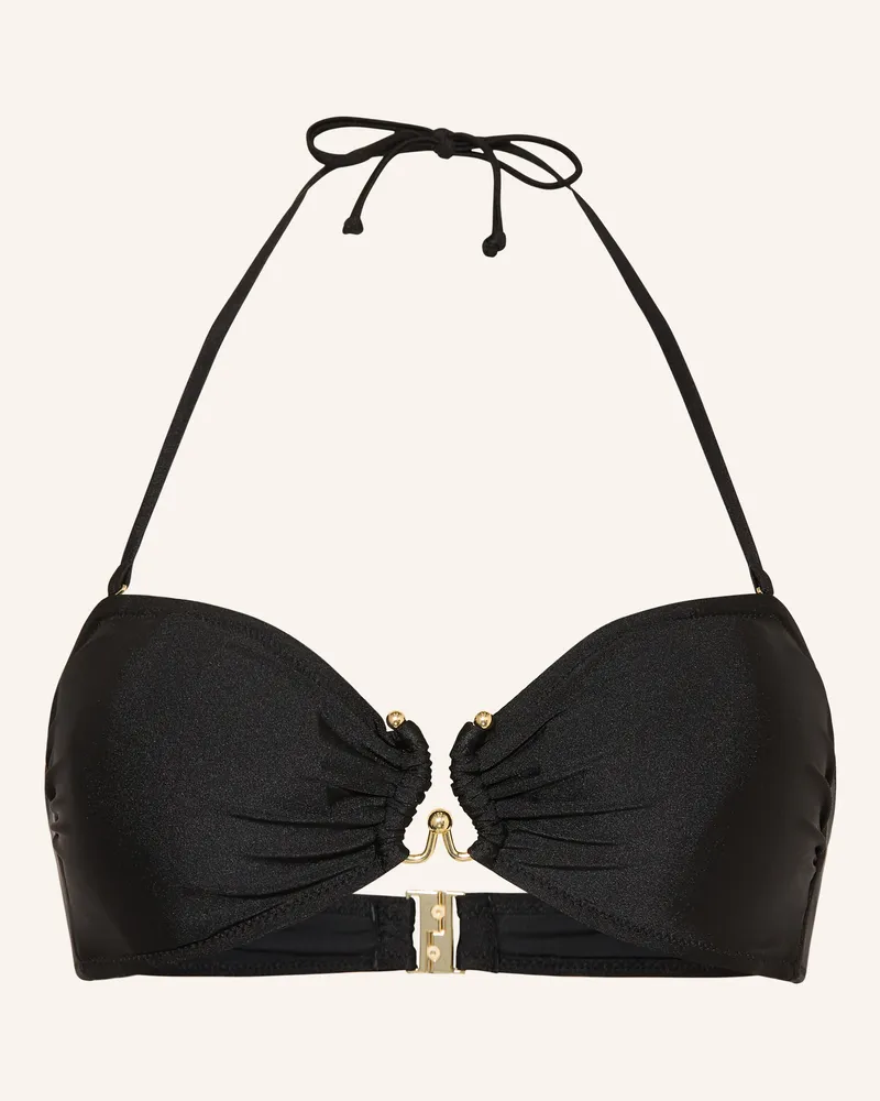 Mrs & HUGS Bandeau-Bikini-Top Schwarz