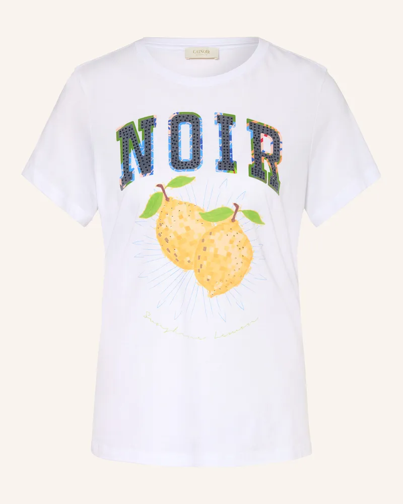 CATNOIR T-Shirt Mit Schmucksteinen weiss Weiss