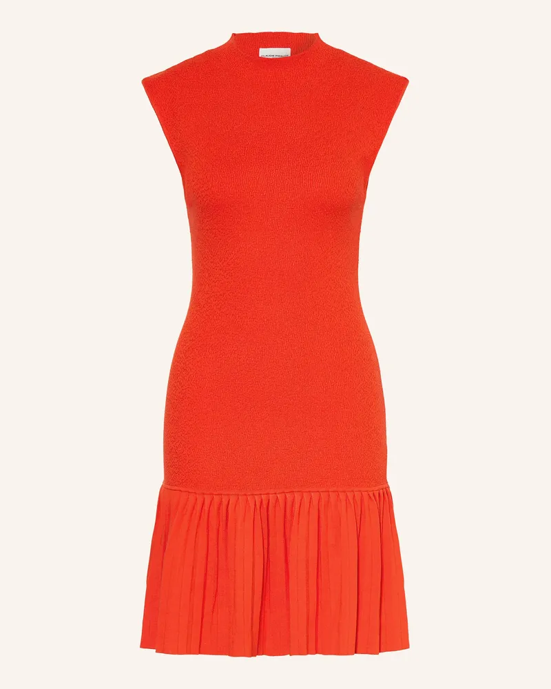 Claudie Pierlot Strickkleid mit Plissees Rot