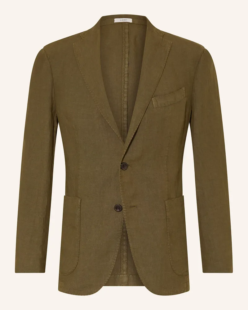 Boglioli Leinensakko Slim Fit gruen Oliv