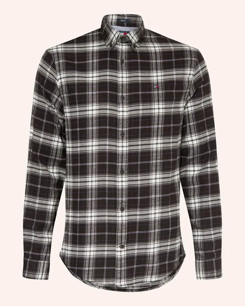 Tommy Hilfiger Flanellhemd Regular Fit Schwarz
