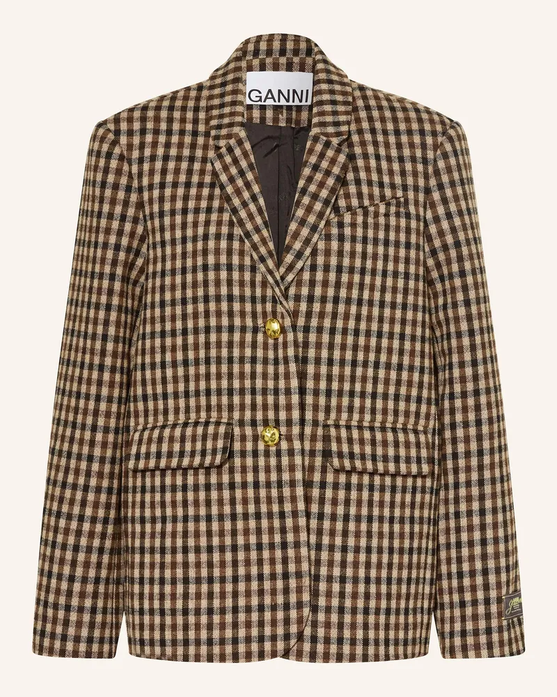 Ganni Oversized-Blazer Hellbraun