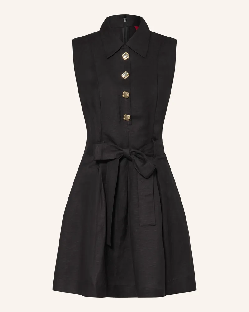 HUGO BOSS Hemdblusenkleid Kaleisi Mit Leinen schwarz Schwarz