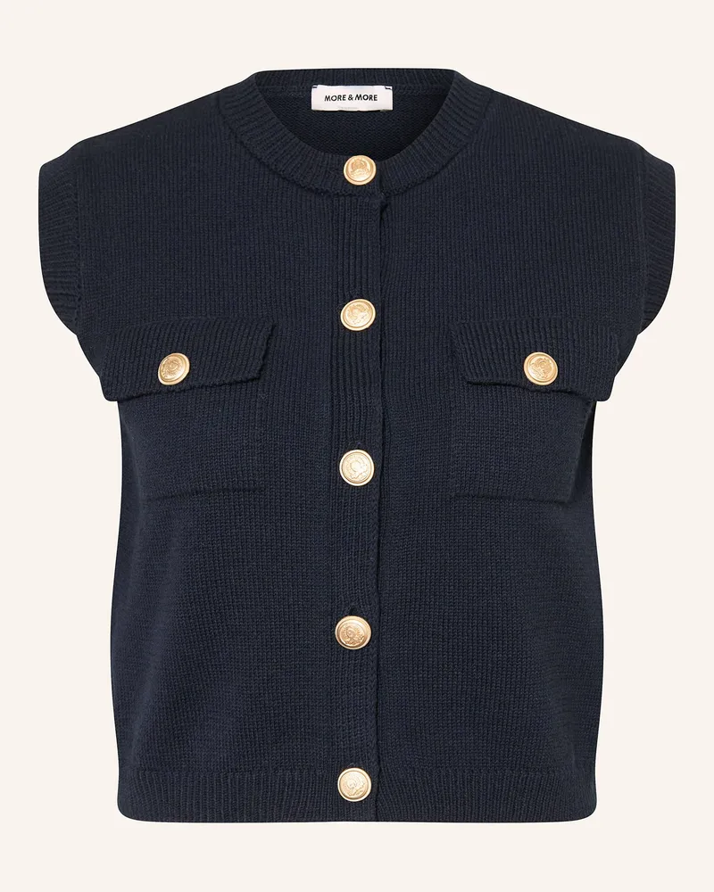 More & More Strickweste Dunkelblau