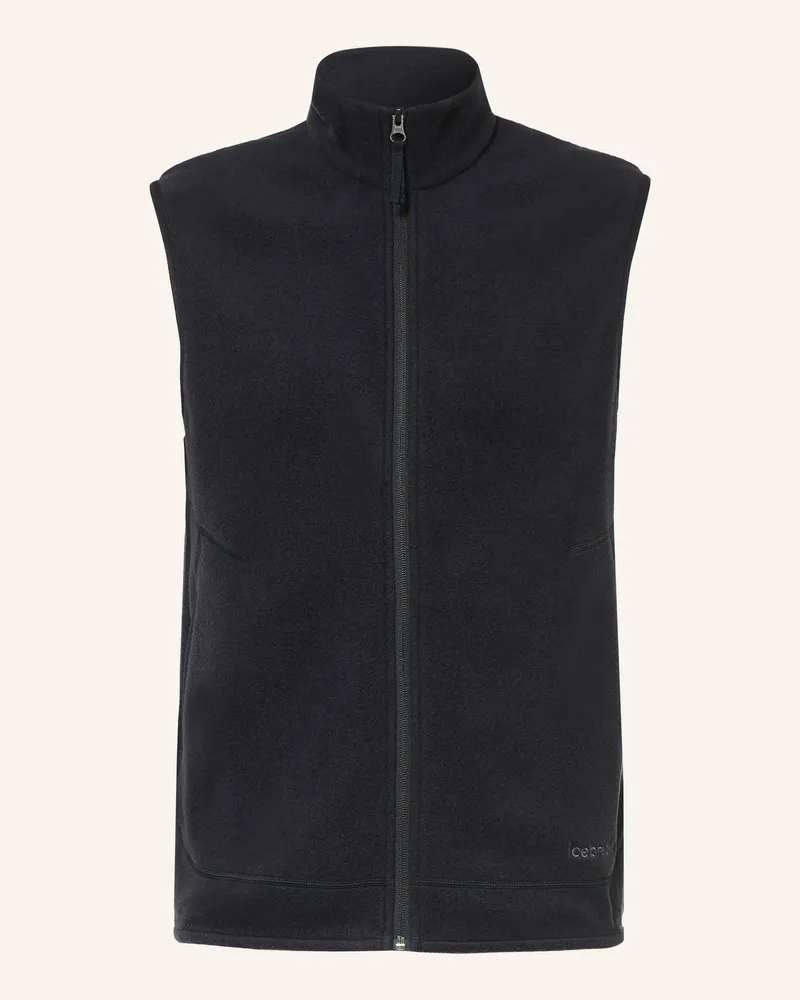 Icebreaker Fleeceweste 800 Realfleece™ Classic  Mit Merinowolle schwarz Schwarz