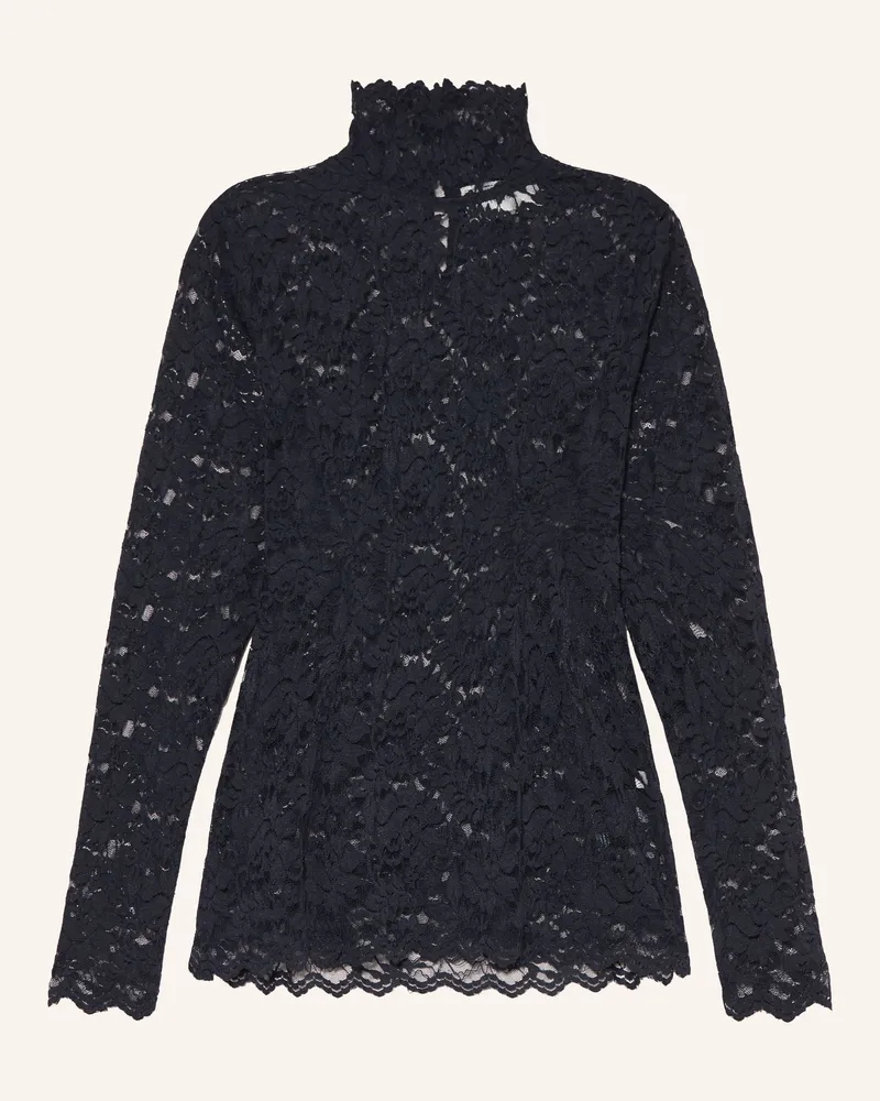Neo Noir Longsleeve Liza Aus Spitze blau Dunkelblau