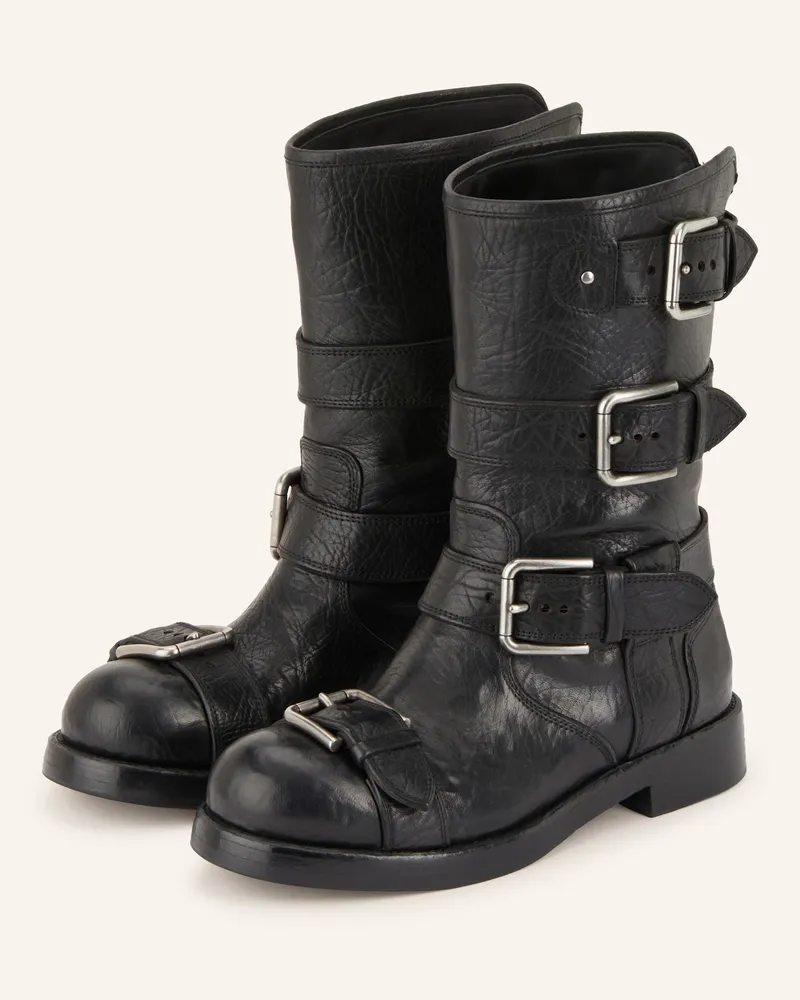 Dolce & Gabbana Biker Boots Schwarz