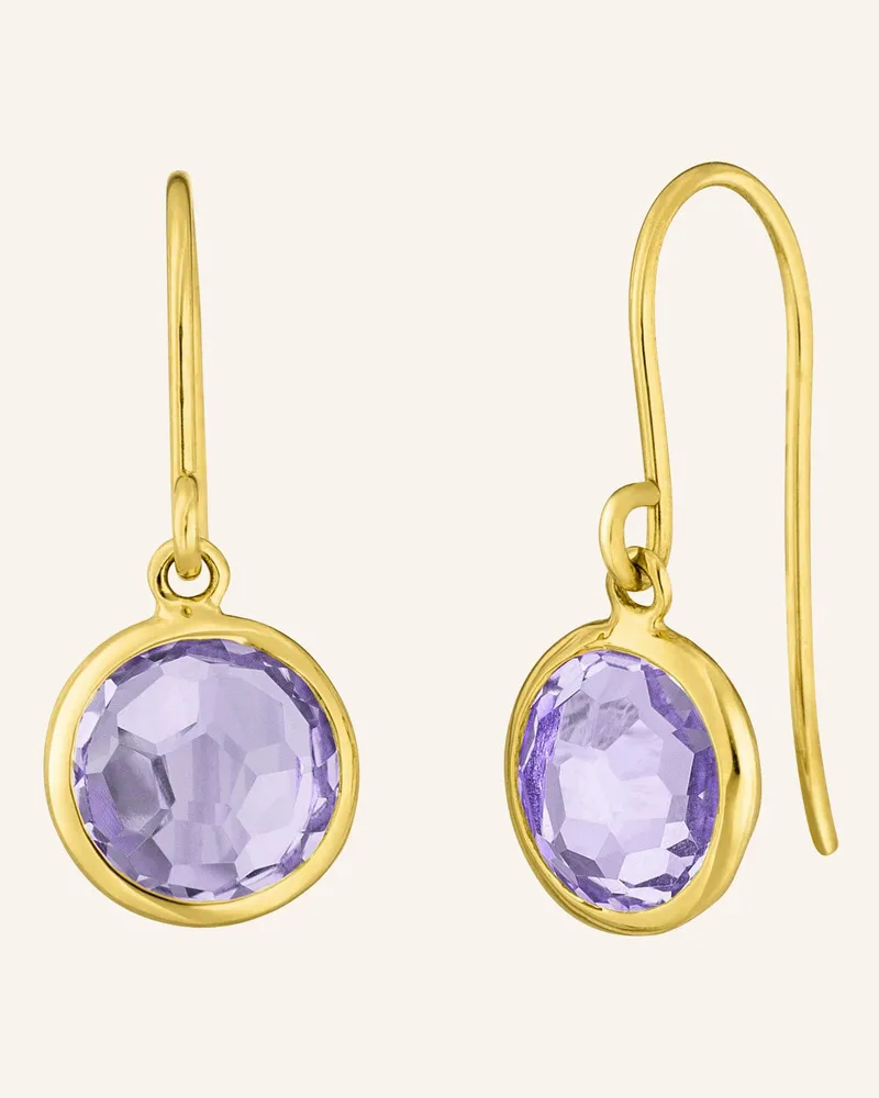 Leaf Ohrhänger AMETHYST aus 14 Karat Gelbgold Gold