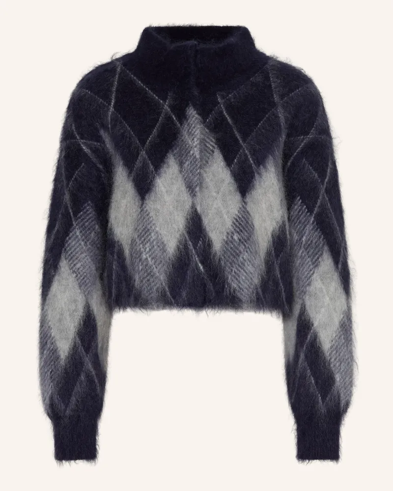 Mrs & HUGS Strickjacke Mit Mohair blau Dunkelblau