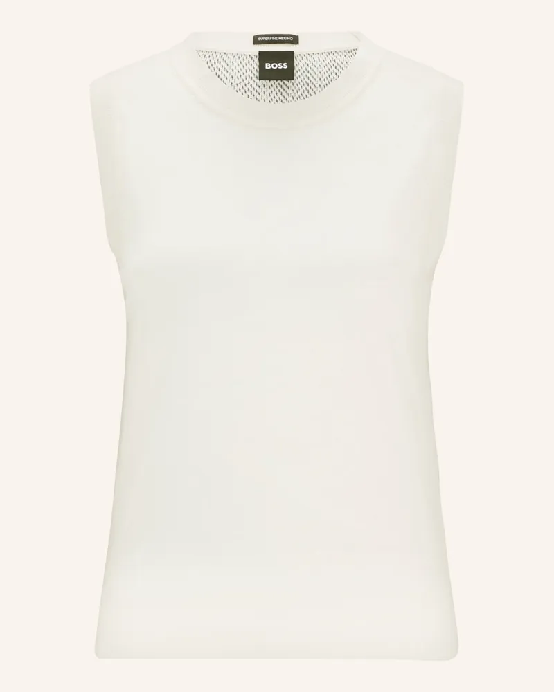 HUGO BOSS Top FLATINA im Materialmix Beige