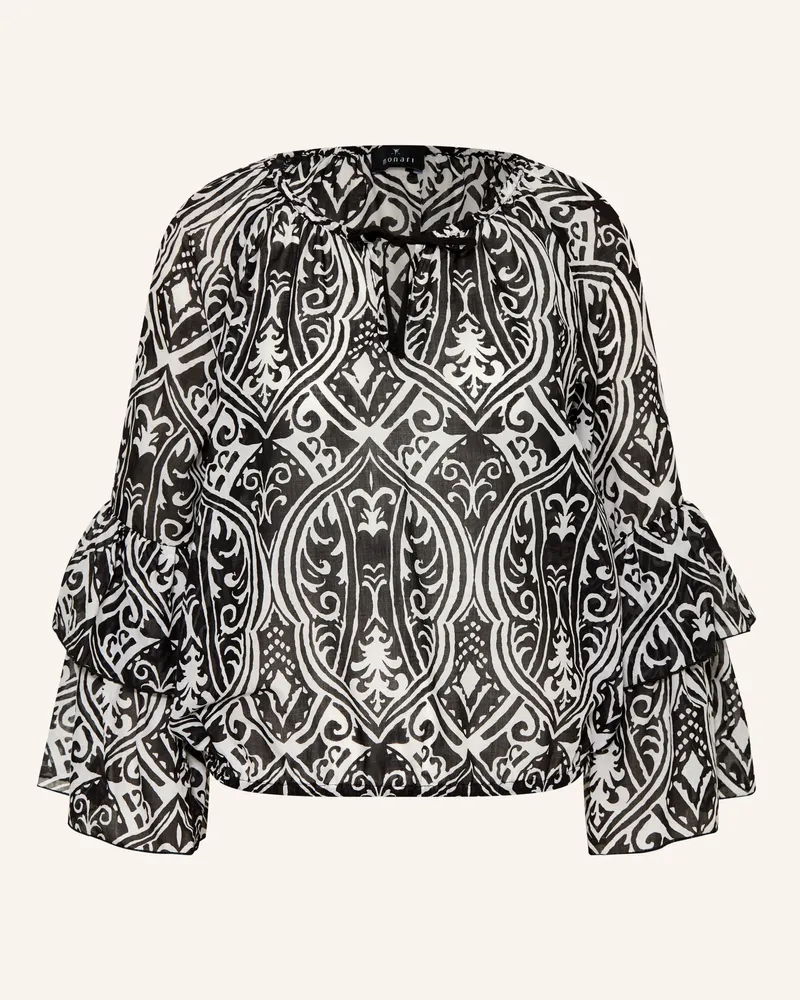 monari Blusenshirt Mit 3/4-Arm Und Rüschen schwarz Schwarz