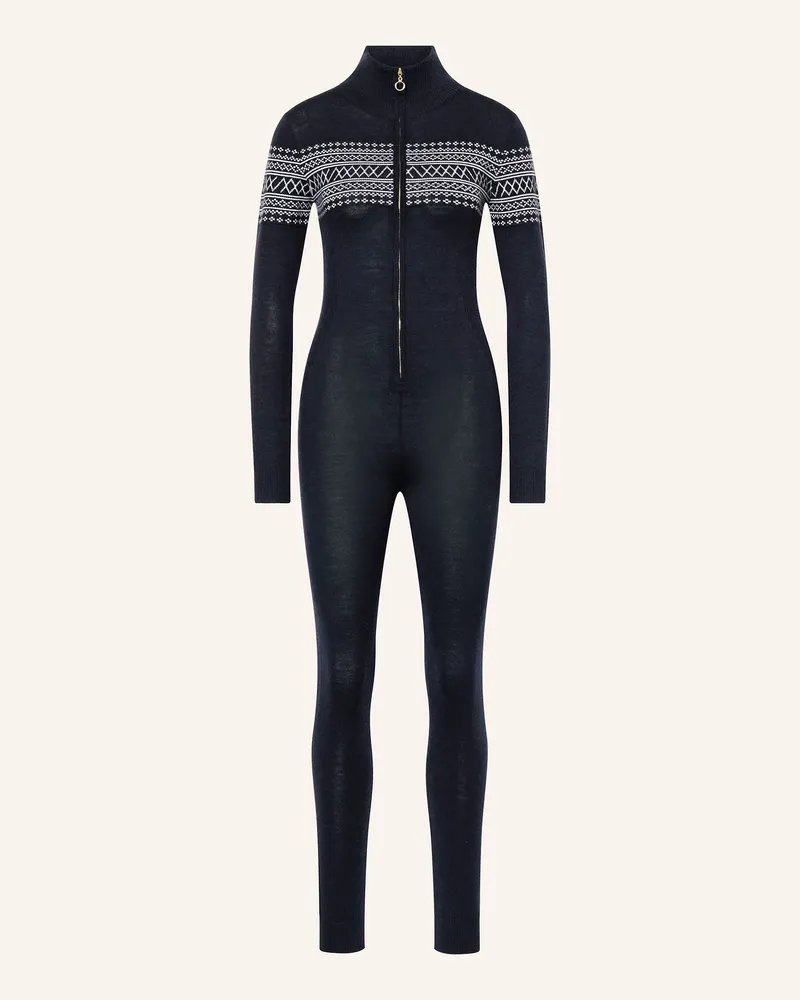 WE NORWEGIANS Strick-Jumpsuit SIGNATURE aus Merinowolle Dunkelblau