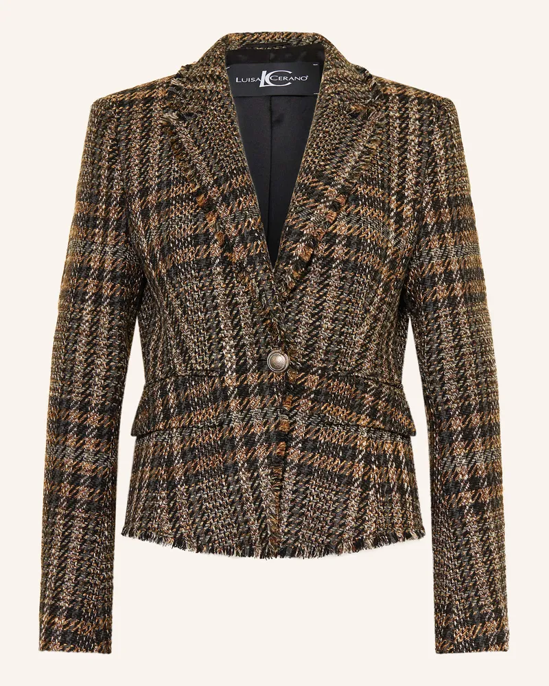 Luisa Cerano Tweed-Blazer Dunkelblau