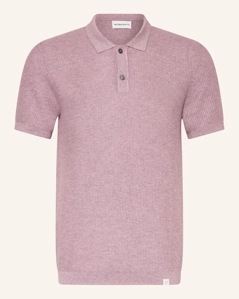 Nowadays Strick-Poloshirt Helllila