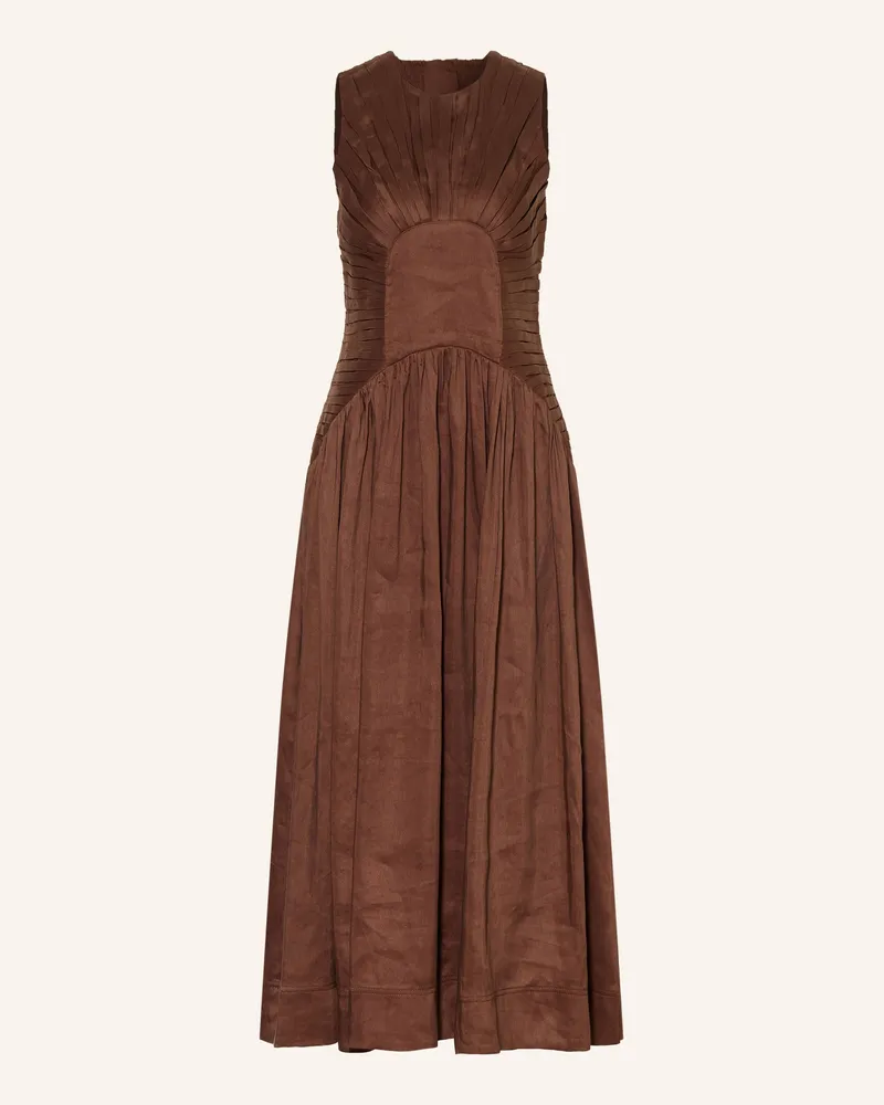 Aje. Kleid Medea Mit Leinen braun Dunkelbraun