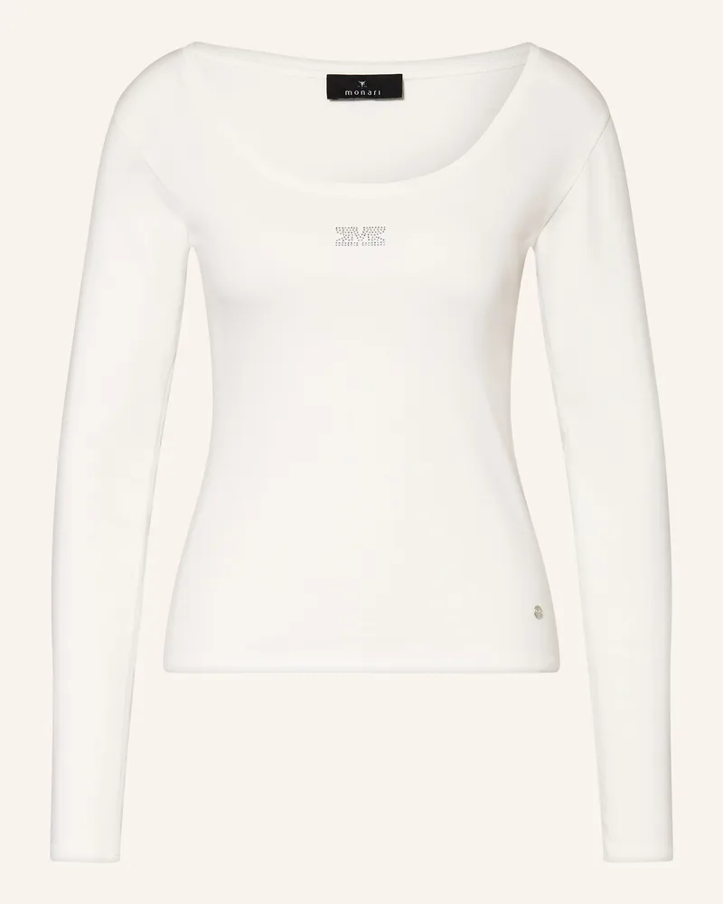 monari Longsleeve mit Schmucksteinen Weiss