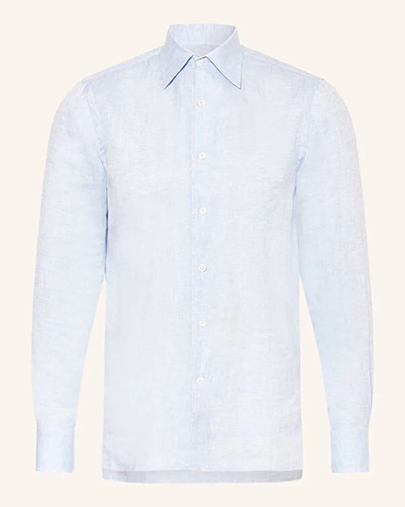 FIORONI Leinenhemd Regular Fit blau Hellblau