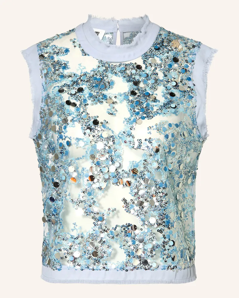 Baum und Pferdgarten Mesh-Top Manira Mit Pailletten blau Hellblau