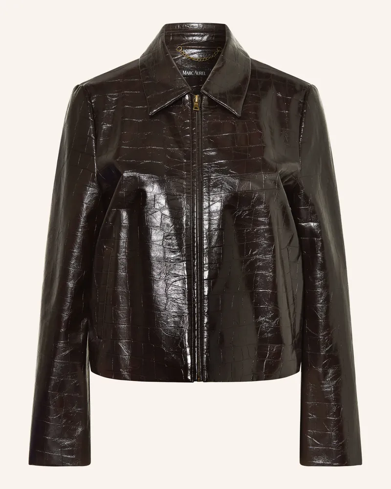 MARC AUREL Jacke In Lederoptik braun Schwarz