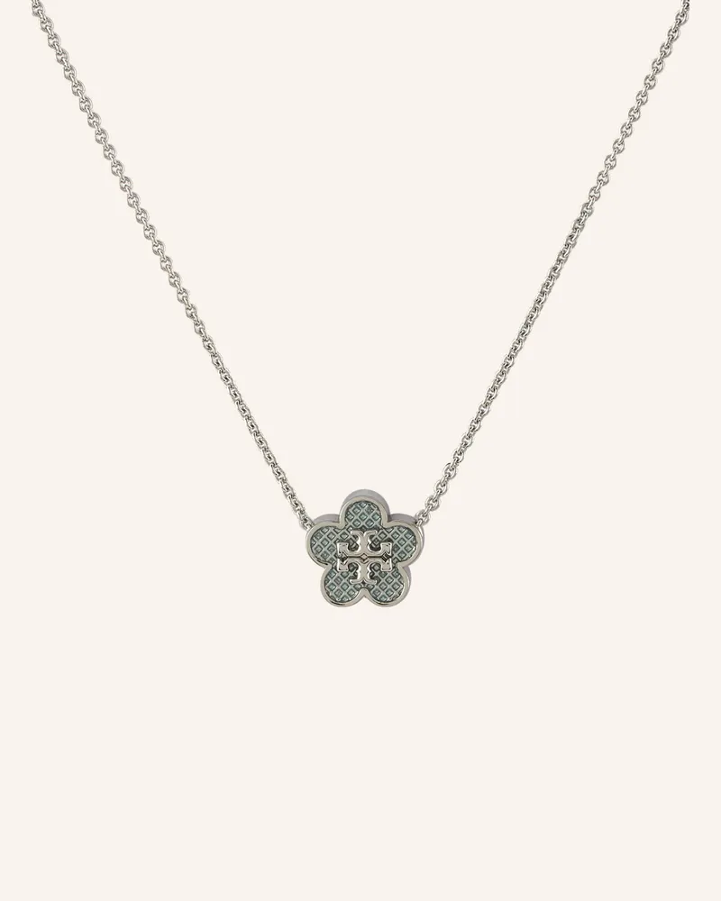 Tory Burch Halskette GUILLOCHE Silber