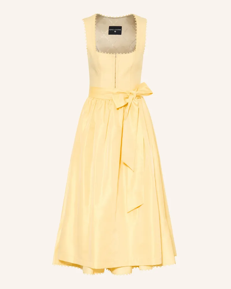KINGA MATHE Dirndl MÜNCHEN mit Leinen Hellgelb