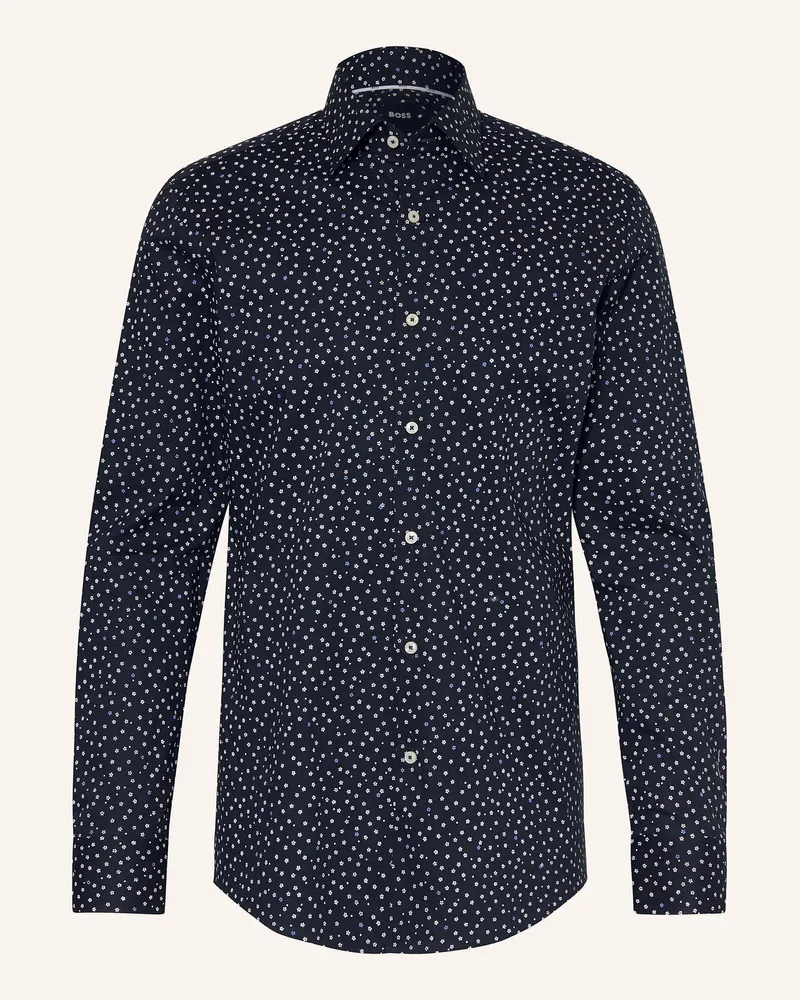 HUGO BOSS Hemd Hank Slim Fit blau Dunkelblau