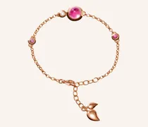 Armband BRACELET BOUTON MINI CHAIN 'BLUSH' - SMALL/MEDIUM 18K Roségold