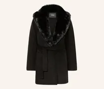 Wollmantel mit Kunstfell