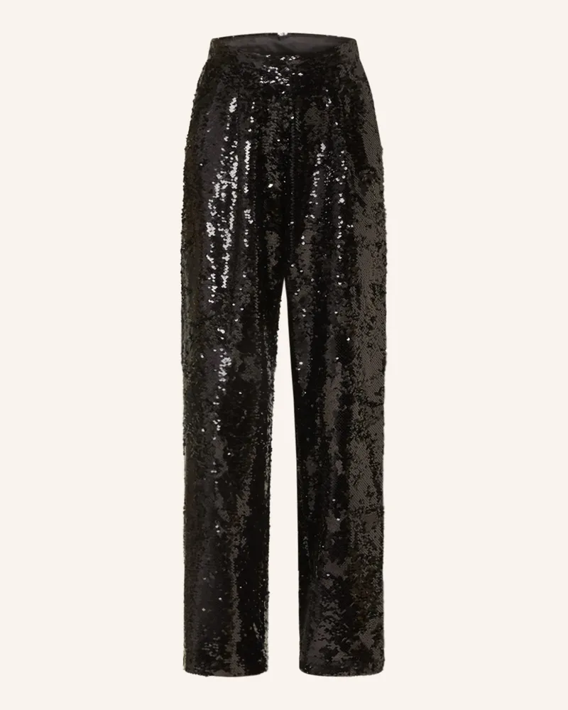 Mrs & HUGS Marlenehose Mit Pailletten schwarz Schwarz