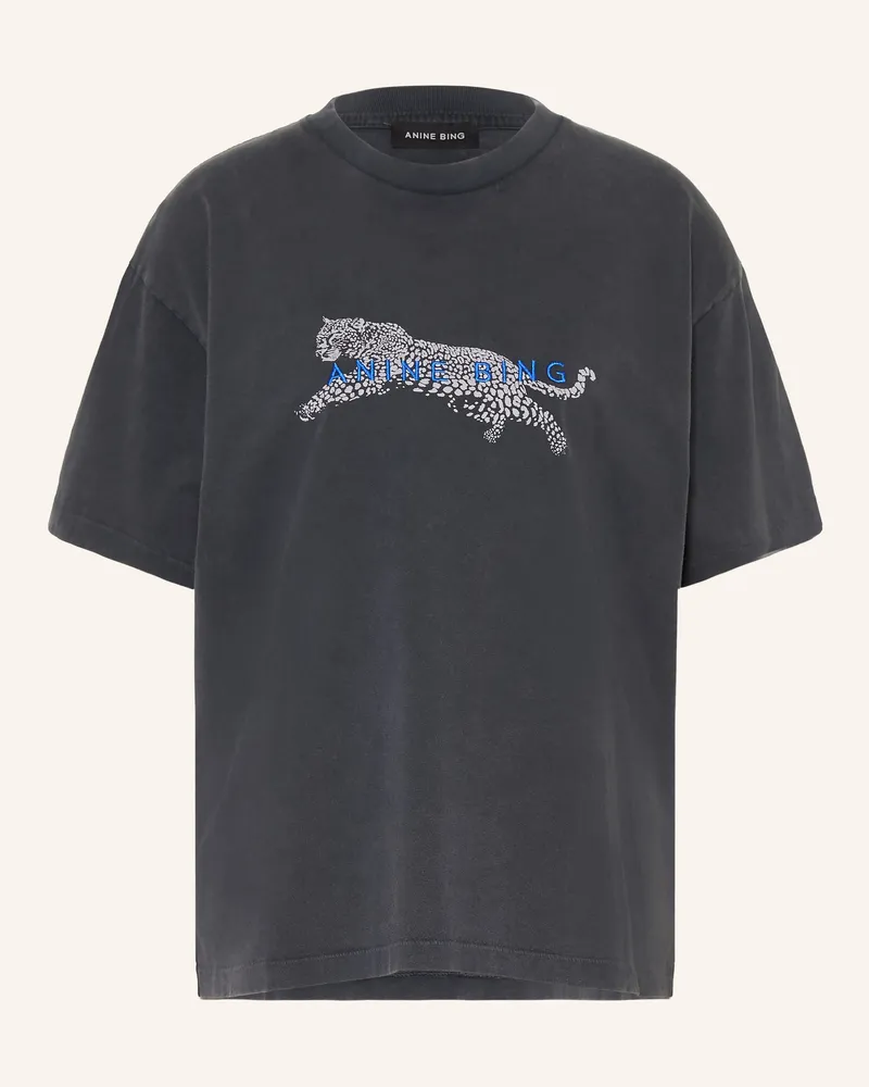 Anine Bing T-Shirt Cade schwarz Dunkelgrau