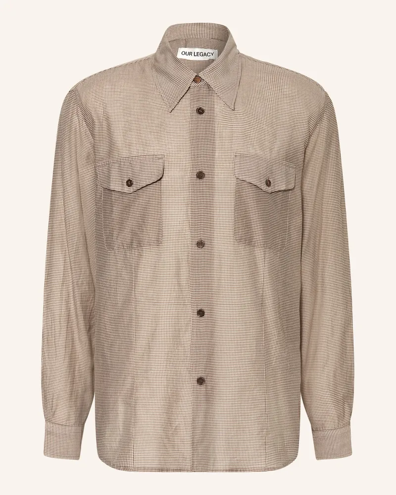 Our Legacy Hemd Plough Comfort Fit beige Braun