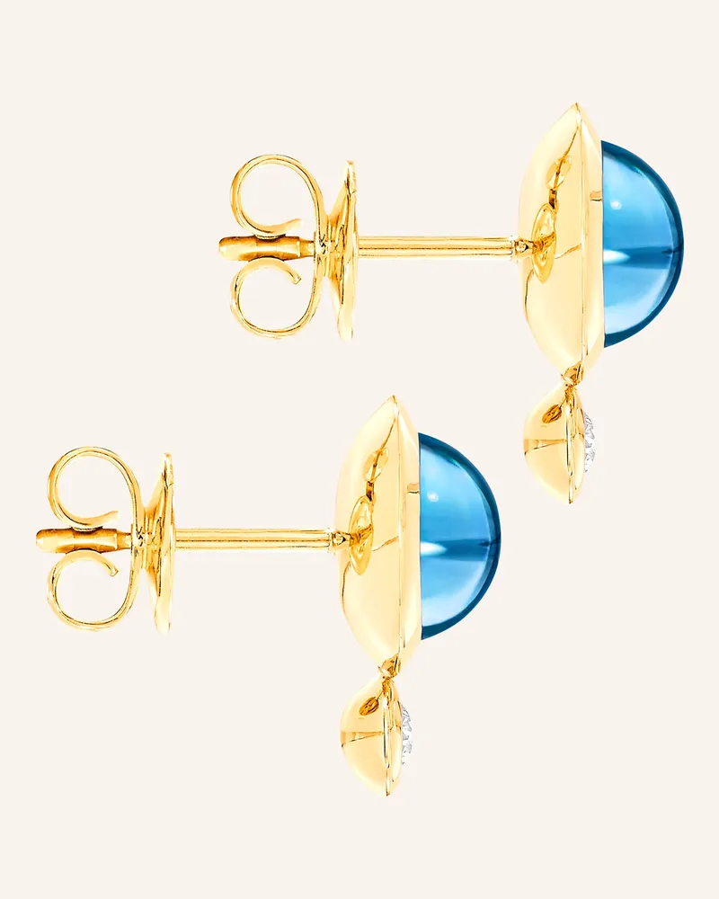 TAMARA COMOLLI Ohrstecker OHRSTECKER BOUTON SWISS TOPAZ / CLASSIC aus 18 Karat Gelbgold Swiss Topas Gold