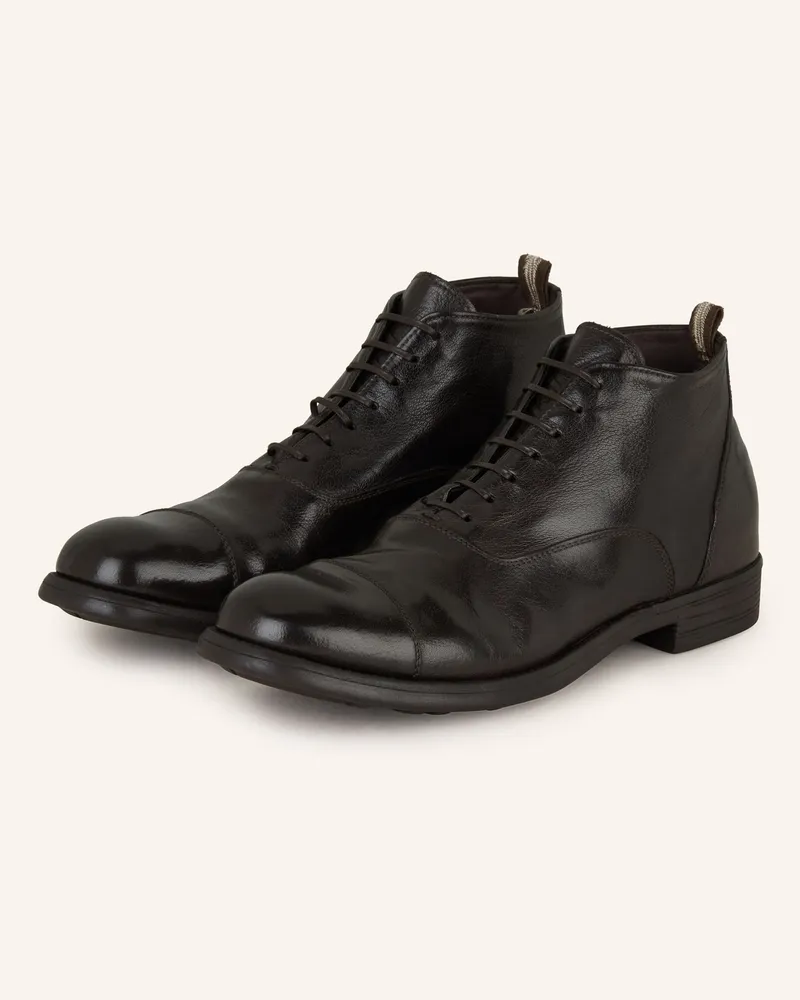 Officine Creative Italia Schnürboots Chronicle/057 schwarz Dunkelbraun