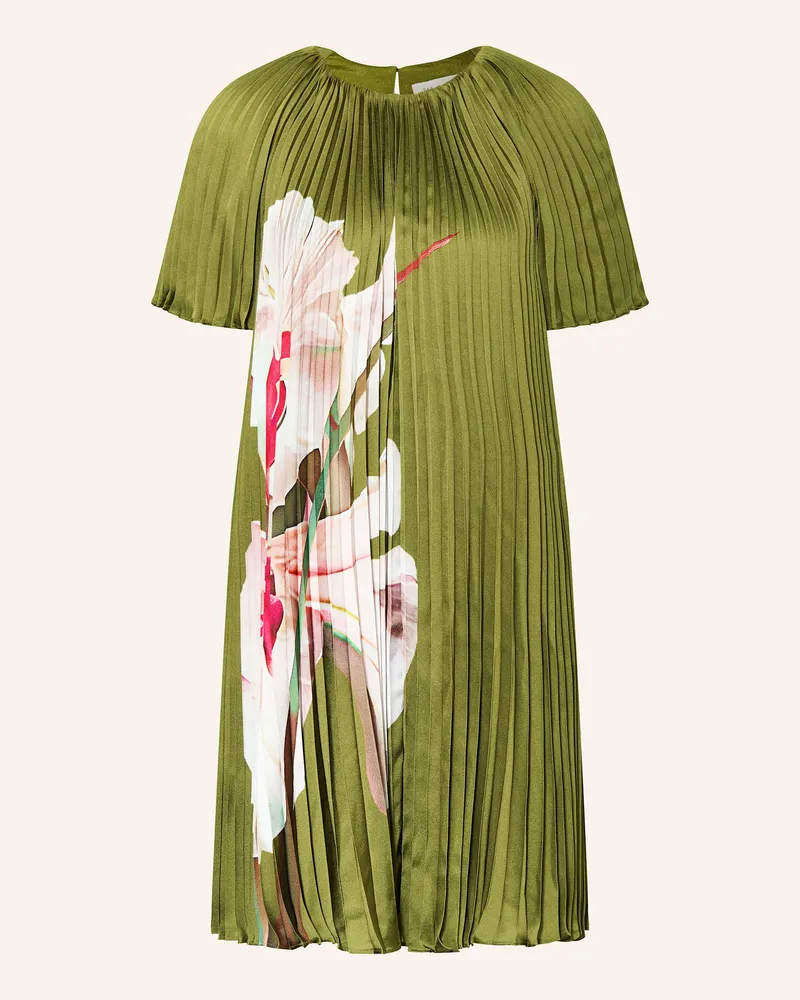 Ted Baker Plisseekleid VINLAA aus Satin Grün