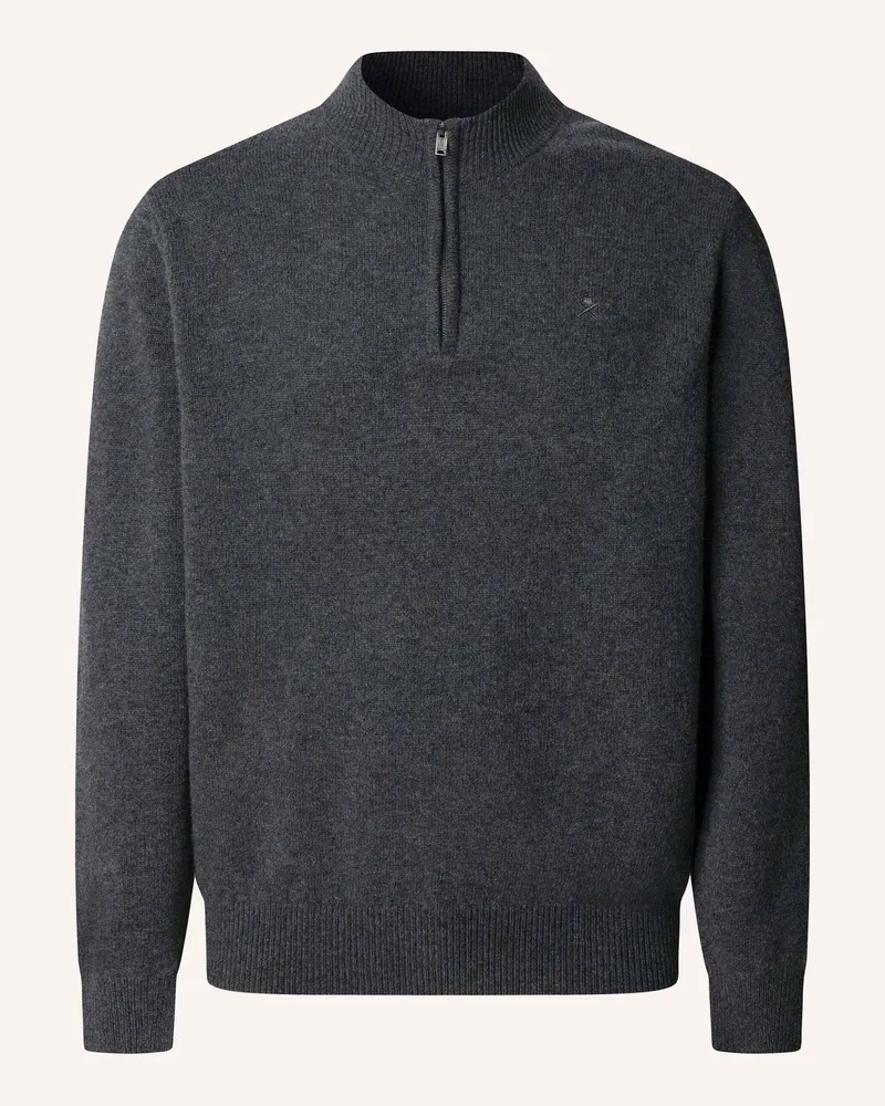 Hackett Pullover LAMBSWOOL HZIP Dunkelgrau