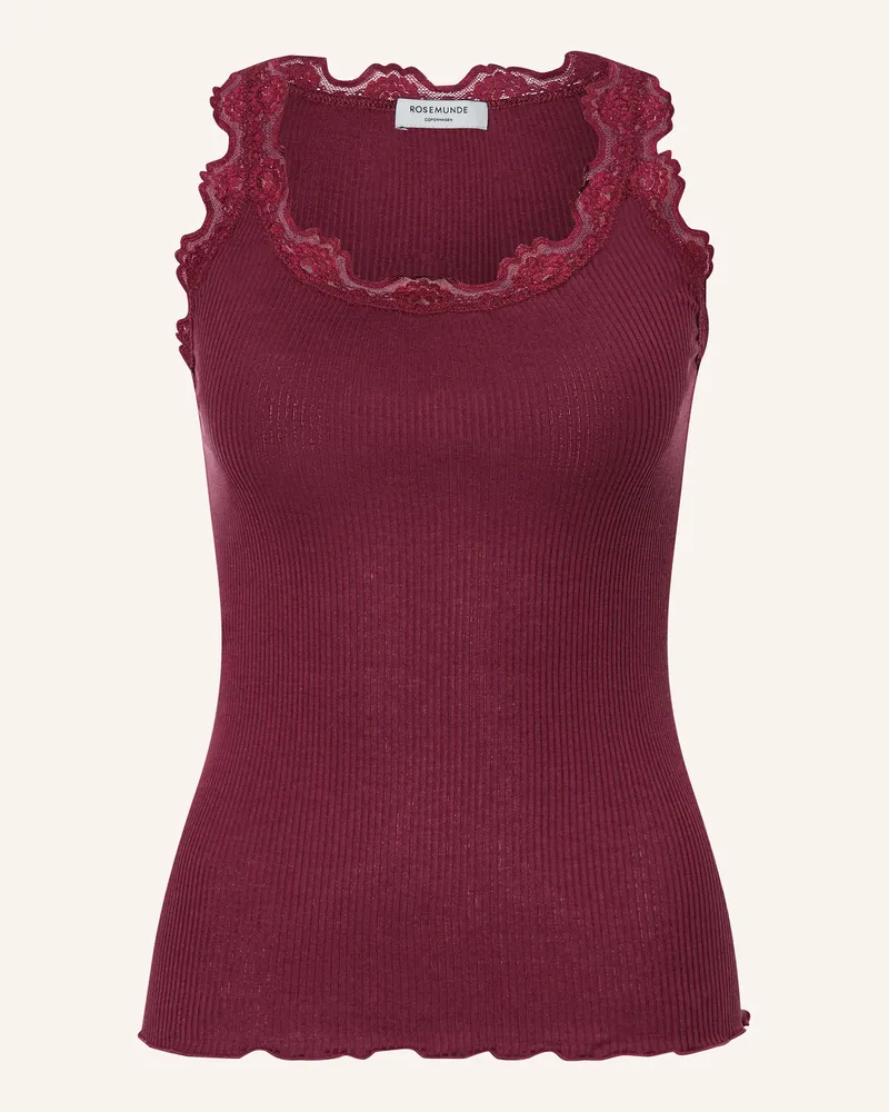 Rosemunde Seidentop BABETTE mit Spitze Dunkelrot