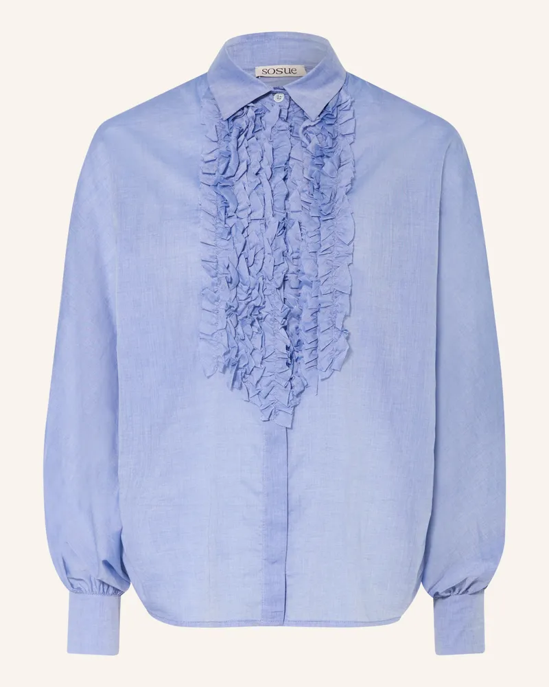 SoSUE Hemdbluse Antonia Mit Rüschen blau Hellblau