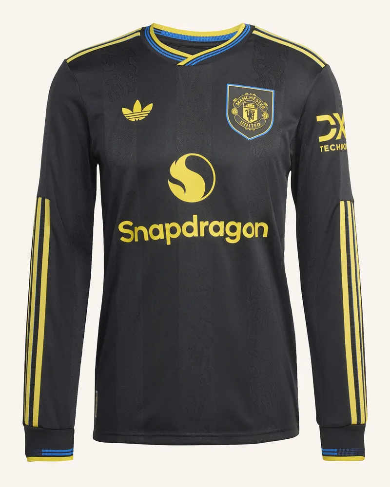 adidas MANCHESTER UNITED 25/26 LONGSLEEVE AUSWEICHTRIKOT AUTHENTIC Schwarz