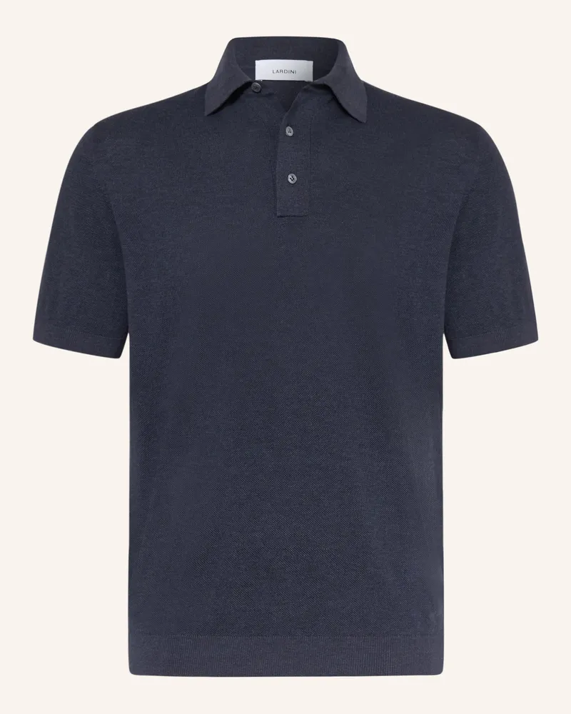 LARDINI Piqué-Poloshirt blau Dunkelblau